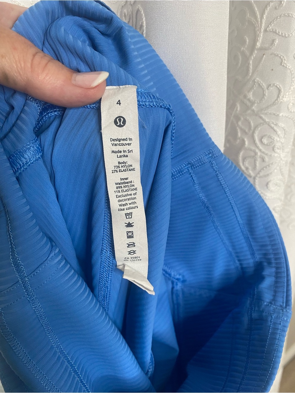 LULULEMON Size 4 Base Pace High Rise Blue Ribbed Bike Shorts - Picture 8 of 12